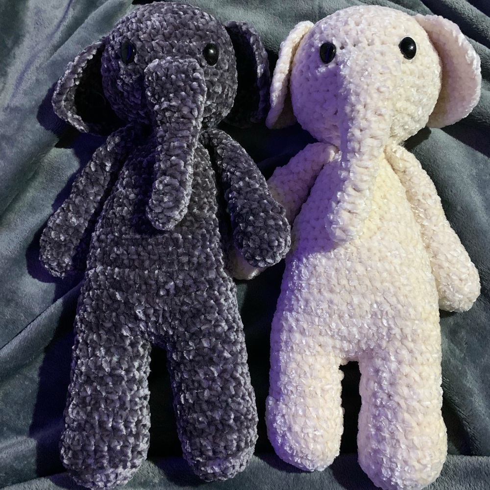 crochet velvet elephant